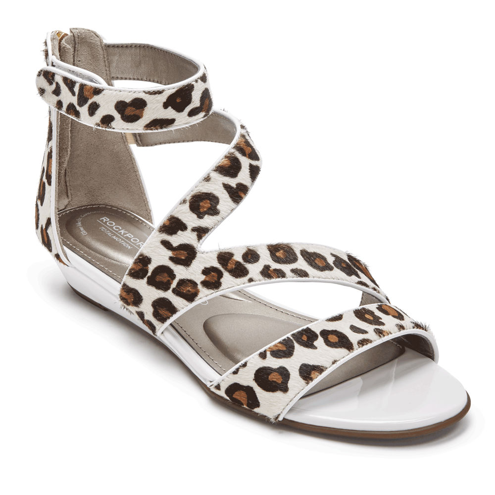 Rockport Womens Sandals Leopard - Total Motion Zandra Strappy - UK 206-AHQRWK